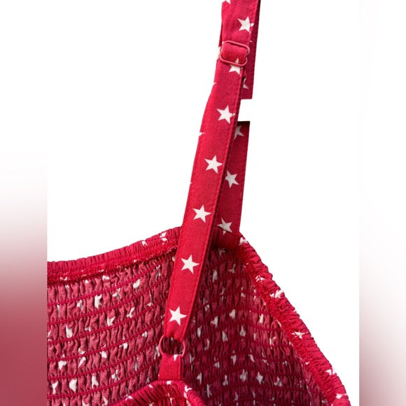 Torrid Women’s L Smocked Red & White Star Cami Tank Top, Torrid Tops - Picture 8 of 10